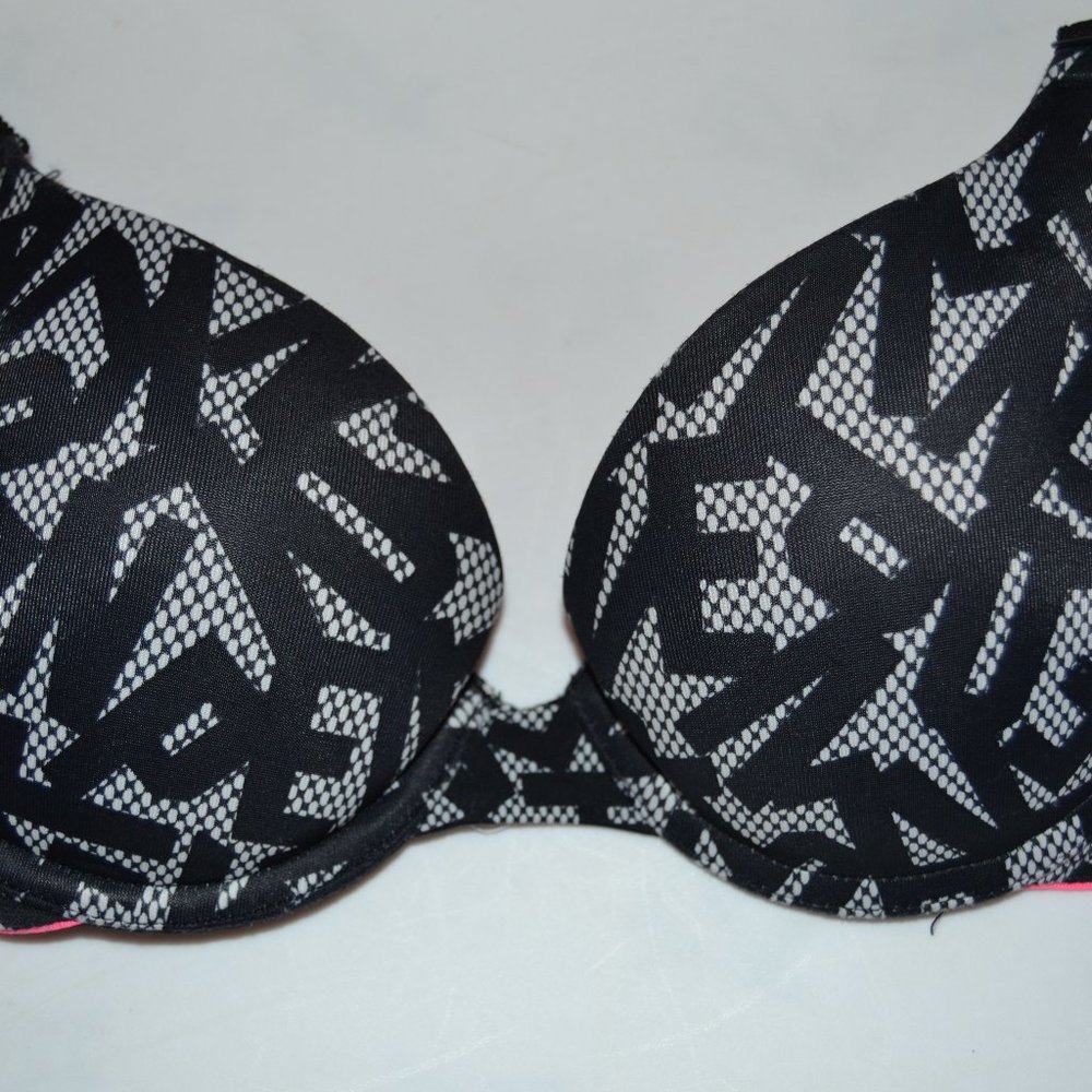 Victoria's Secret 32B black & white padded bra EUC